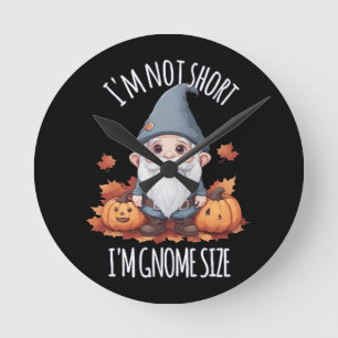 Horloge Ronde Gnome mignonne en automne