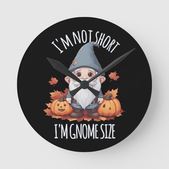 Horloge Ronde Gnome mignonne en automne (Recto)