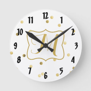 Horloge Ronde Gold Glitter Confeti