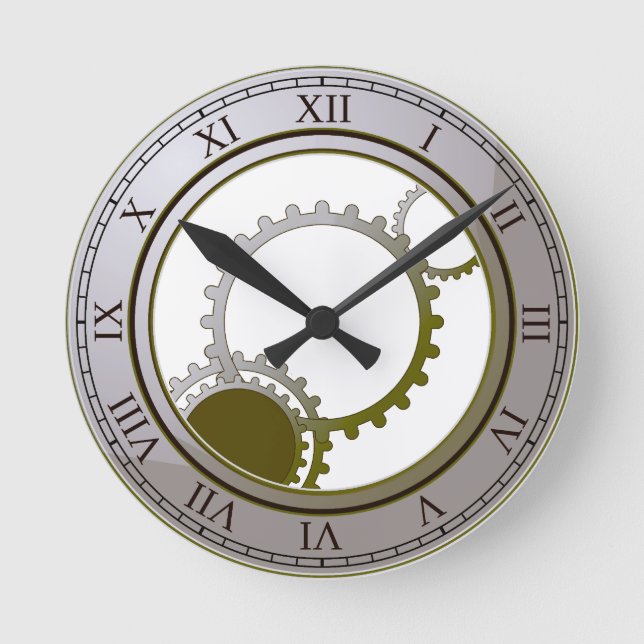 Horloge Ronde Gold steampunk wall clock (Recto)