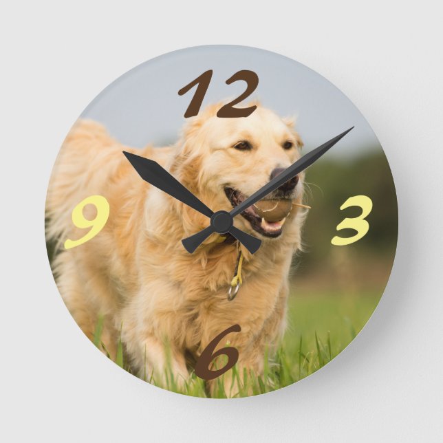 Horloge Ronde Golden Retriever (Recto)