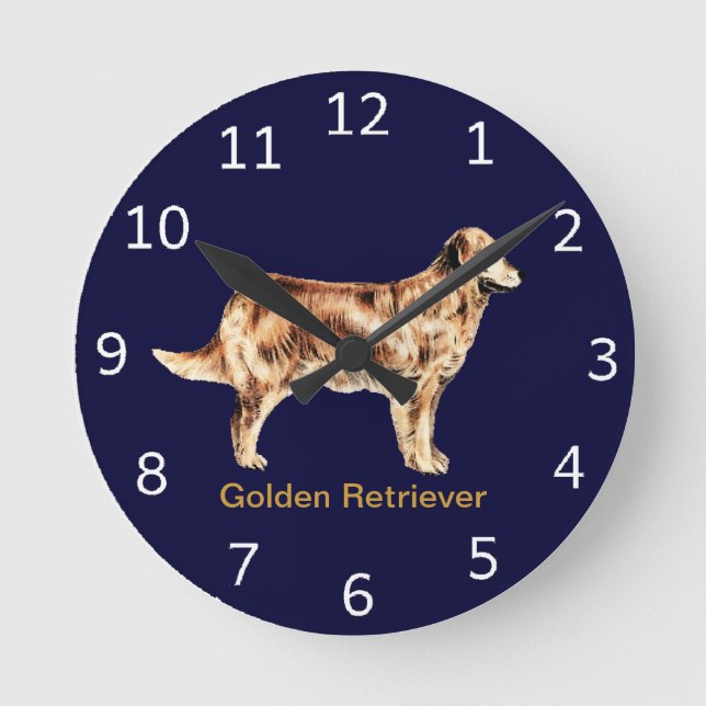 Horloge Ronde Golden Retriever (Recto)