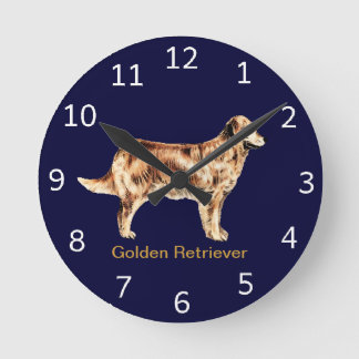 Horloge Ronde Golden Retriever
