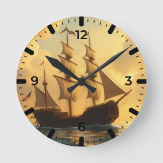 Horloge Ronde Golden Ship