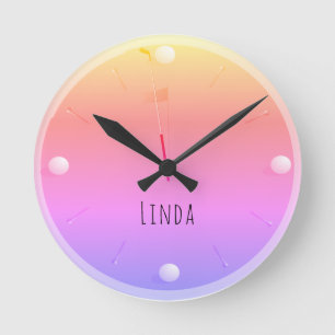 Horloge Ronde Golf Ball Green Neon Pink Athlétisme personnalisé