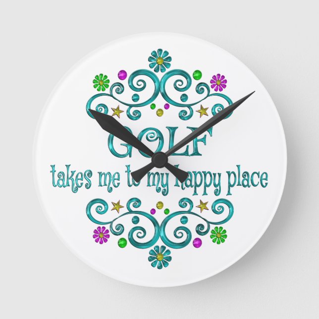 Horloge Ronde Golf Happy Place (Recto)
