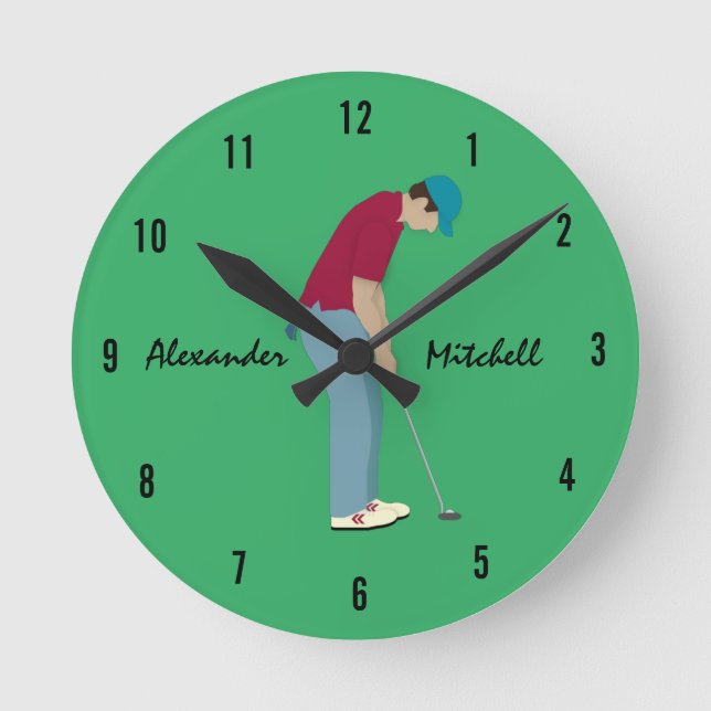 Horloge Ronde Golf Vert Thème (Recto)