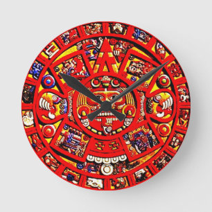 Horloge Ronde Gothicchicz Mayan Calendar Wall Clock