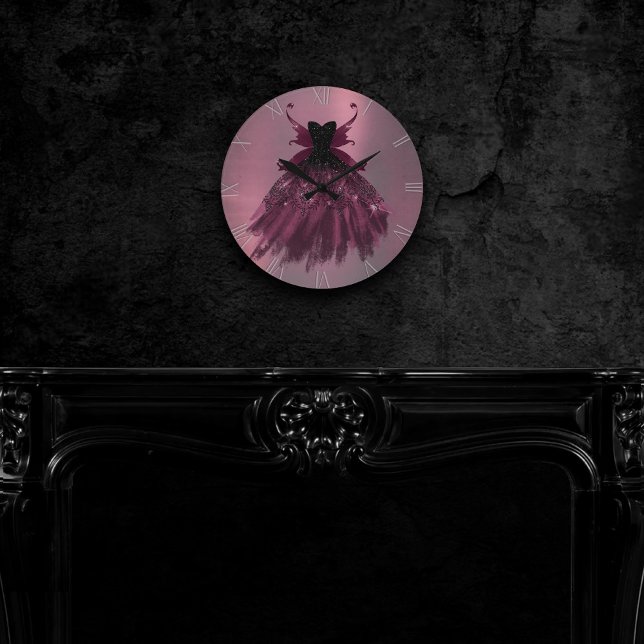 Horloge Ronde Gothique Fairy Fuchsia Gown | Punk Rock rose Magen (Créateur téléchargé)