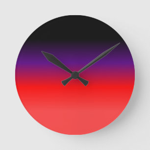 Horloge Ronde Gradient noir, pourpre et rouge