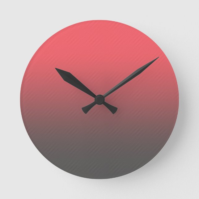 Horloge Ronde Gradient rouge rouge tendance (Recto)
