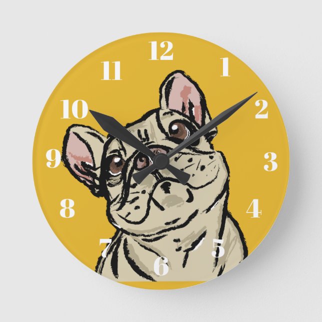 Horloge Ronde Graffiti French bulldog (Recto)