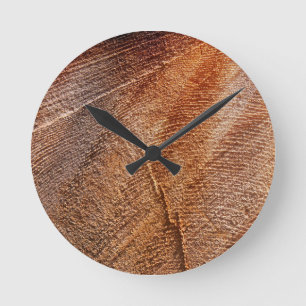 Horloge Ronde Graisse de bois de rondelle coupée