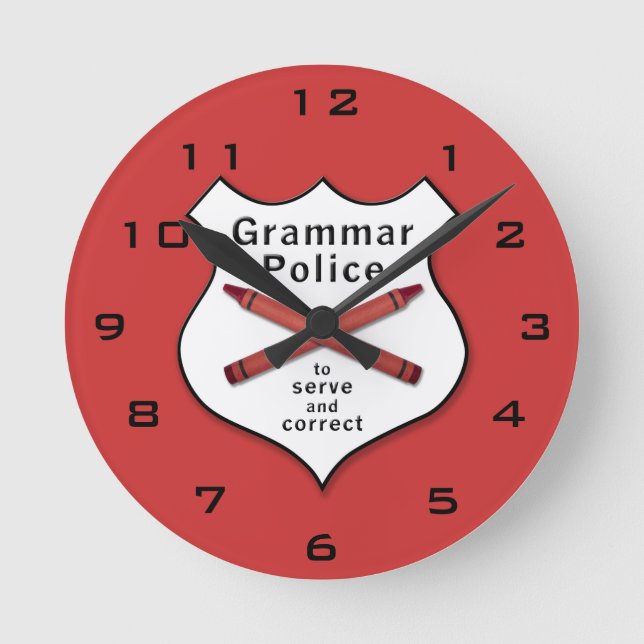 Horloge Ronde Grammar Police Badge (Recto)