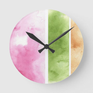 Horloge Ronde grand arrière - plan d'aquarelle - peintures 6