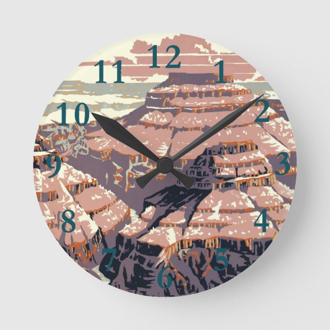 Horloge Ronde Grand Canyon Western Graphic Art American (Recto)