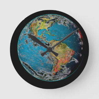 HORLOGE RONDE GRAND MARBRE BLEU — LA TERRE