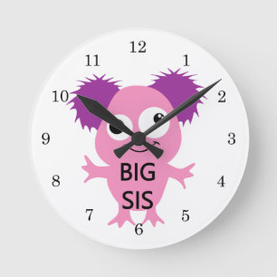 Horloge Ronde Grand Soeur Rose Monster