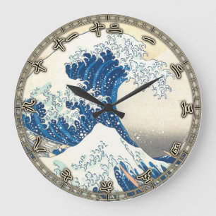 Horloge Ronde Grande vague au large de Kanagawa, Art japonais, H