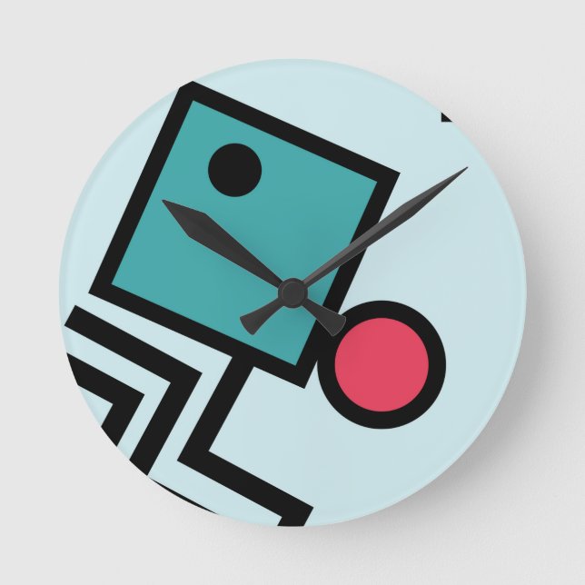 Horloge Ronde graphique de style pop art memphis Abstrait dans l (Recto)