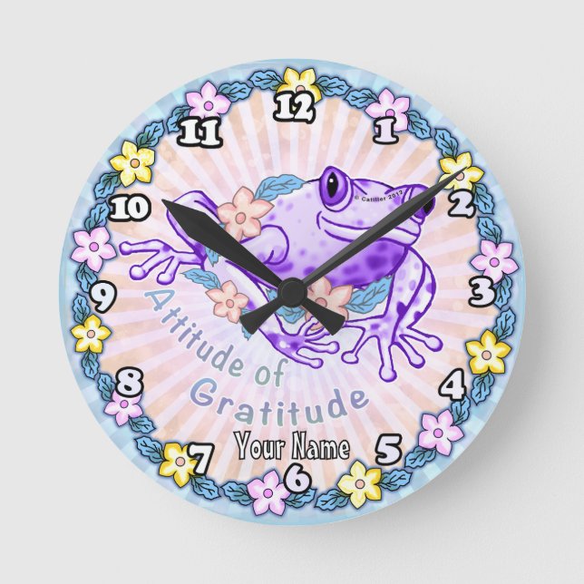 Horloge Ronde Gratitude Frog (Recto)