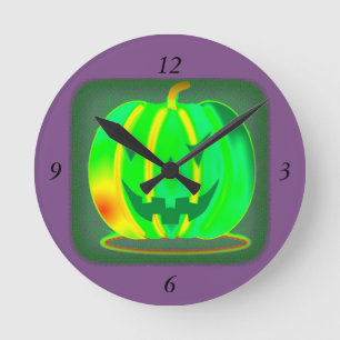 Horloge Ronde Green Jack olantern Halloween Thunder_Cove