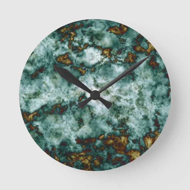 Horloge Ronde Green Marble Texture (Recto)