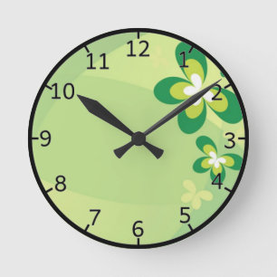 Horloge Ronde Green Spring Flower