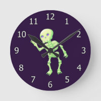 Green Yellow Cute Skeleton Waving Art