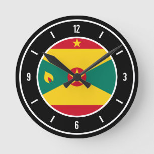 Horloge Ronde Grenada Flag Elegant