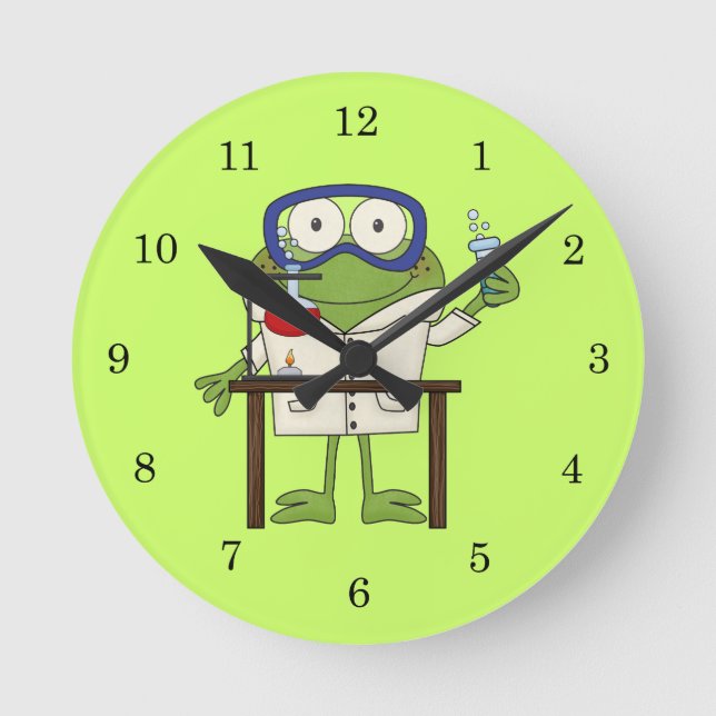 Horloge Ronde Grenouille dans le laboratoire de la Science (Recto)