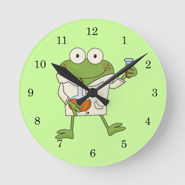 Horloge Ronde Grenouille de laboratoire (Recto)