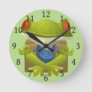 Horloge Ronde Grenouille de Yoga
