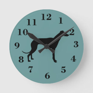 Horloge Ronde greyhound dog clock