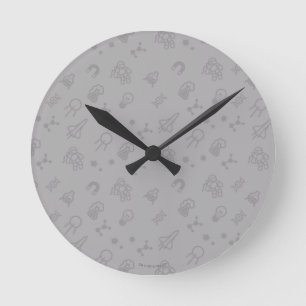 Horloge Ronde Griffonnages de l'espace et de la Science