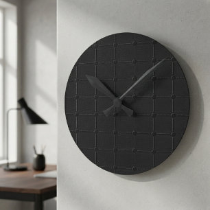 Horloge Ronde Grille Industrielle Géométrique Minimaliste Carbon