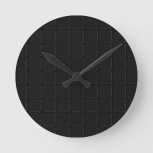 Horloge Ronde Grille Industrielle Géométrique Minimaliste Carbon