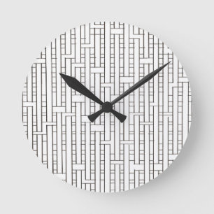 Horloge Ronde Grille industrielle - Moderne minimaliste noir et
