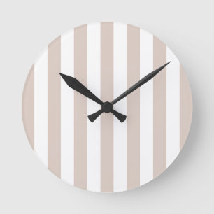 Horloge Ronde Grilles Verticales Bbeige Et Blanc Gratté