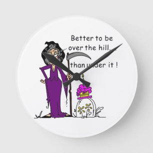 Horloge Ronde Grim Reaper Humour d'anniversaire