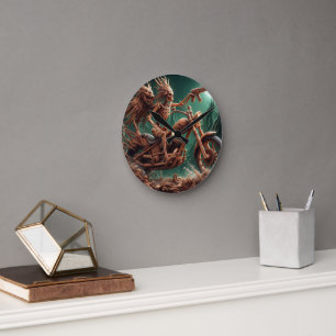 Horloge Ronde Grimbone et Skulldust, monté leur grand hélico