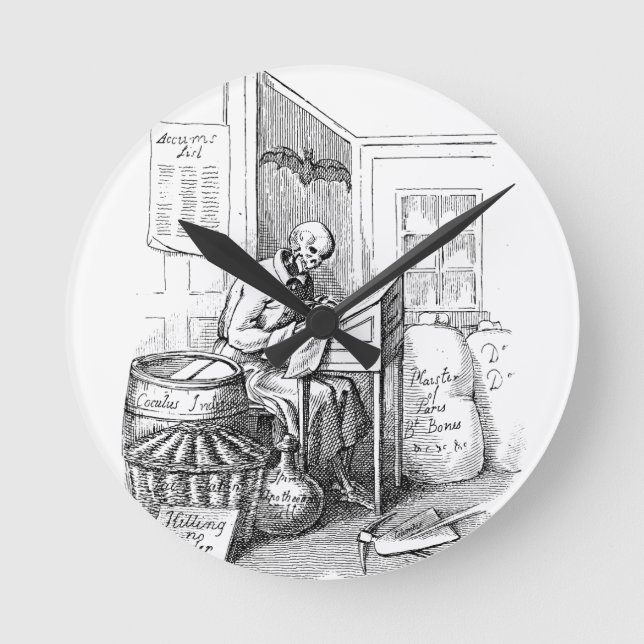 Horloge Ronde Grimm Reaper Death Skeleton list Macabre Art (Recto)