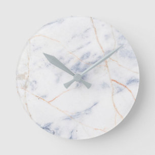 Horloge Ronde Gris blanc et or d'horloge murale de marbre