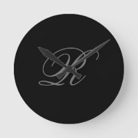 Gris noir minimaliste Ajouter Monogramme initial