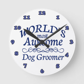 Horloge Ronde Groomer de chiens le plus génial au monde