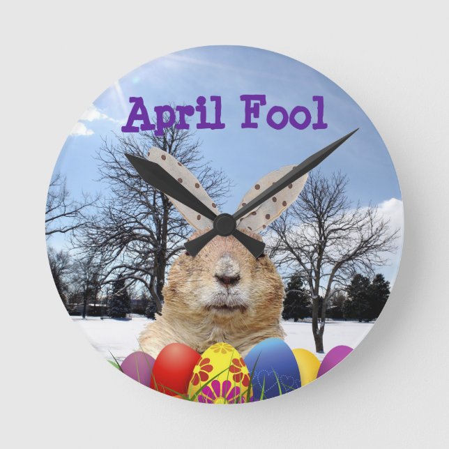 Horloge Ronde Groundhog April Fool Day (Recto)