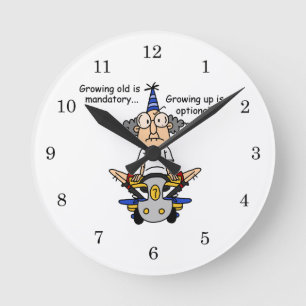 Horloge Ronde Growing Up est un Humour facultatif