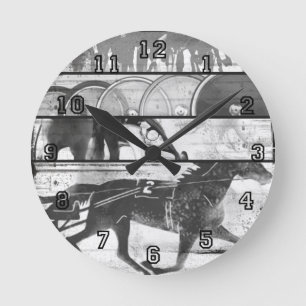 Horloge Ronde Grunge de course d'attelages