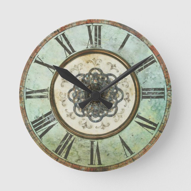 Horloge Ronde Grungy Round Wall Clock (Recto)