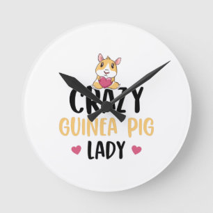 Horloge Ronde Guinéen Pig Lover Guinée Poignées Animaux de